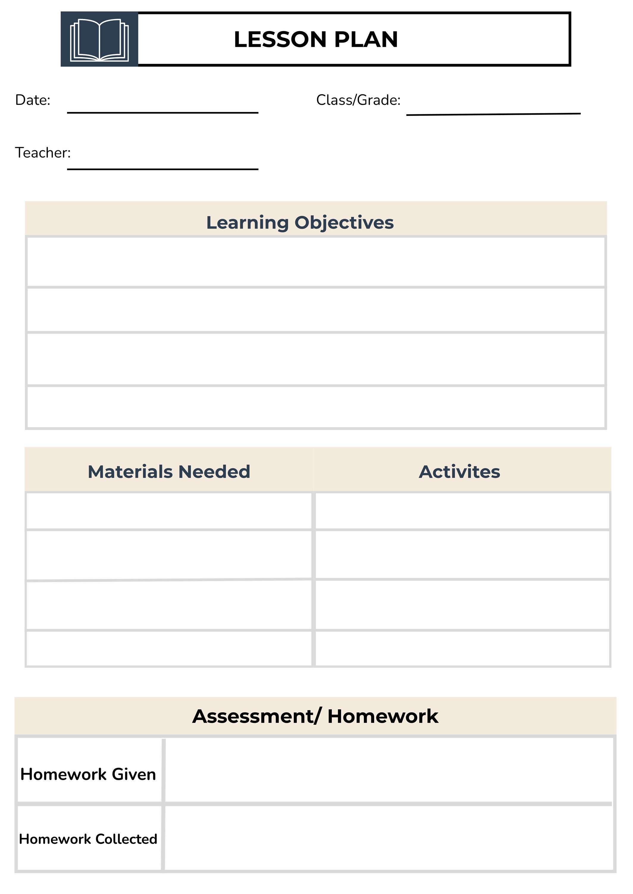 Editable Teacher Lesson Plan Template - Etsy Canada