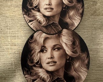 Ensemble de sous-verres de voiture inspirés de Dolly Parton