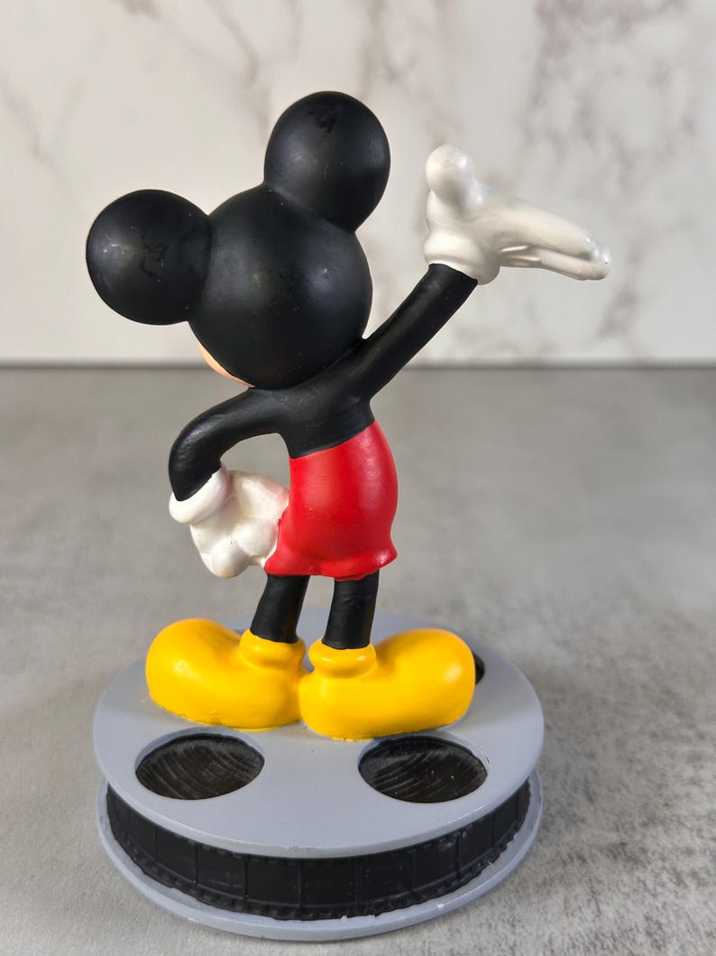 Vintage Mickey Mouse Figurine on Film Reel Base | Disney Collectible Figure | 4.5 Inch Character Display image 3