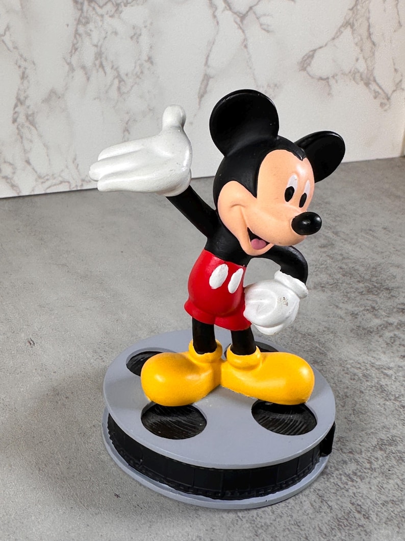 Vintage Mickey Mouse Figurine on Film Reel Base | Disney Collectible Figure | 4.5 Inch Character Display image 2