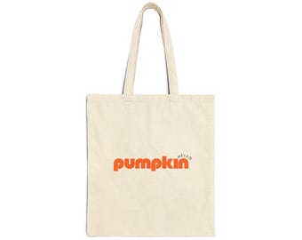 Kürbis Grafik Einkaufstasche aus Baumwolle | Umweltfreundliches Herbstaccessoire