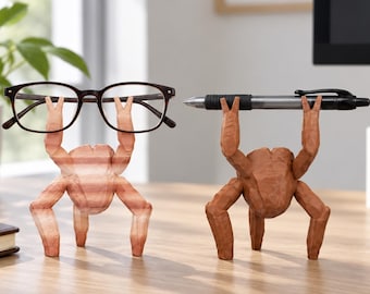 Bureaudecoratie met buitenaards wezen, 3D-geprinte brillenhouder, grappige sciencefiction pennenhouder, cadeau voor leraar, cadeau voor lezer