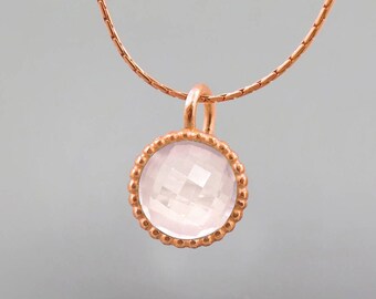 Rose Quartz Rose Gold Necklace, Rose Quartz Necklace Gold, Pink Quartz Necklace, Rose Quartz Pendant Necklace, Rose Quartz Jewelry For Woman