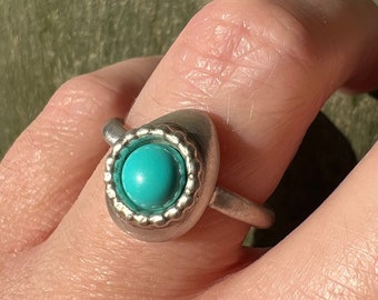 Blue Turquoise Ring, Small Turquoise Ring, Turquoise Ring Women, Dainty Turquoise Ring, Minimalist Turquoise Ring, Teardrop Turquoise Ring