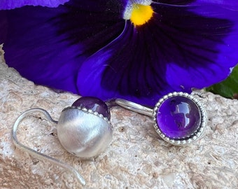 Purple Earrings Silver, Purple Gemstone Earrings, Amethyst Gemstone Earrings, Amethyst Earrings Dangle Silver, Amethyst Jewelry Silver