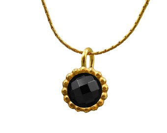 Black Onyx Necklace Gold, Onyx Gold Pendant, Black And Gold Necklace, Small Stone Necklace, Minimalist Onyx Jewelry, Dainty Onyx Jewelry