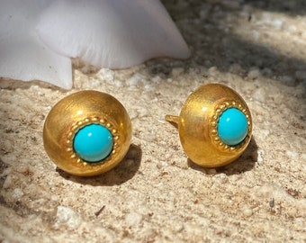 Turquoise Stud Earrings Gold, Turquoise Studs Earrings Gold, Gold And Turquoise Earrings Studs, Turquoise Jewelry Gold, Gold Turquoise Studs