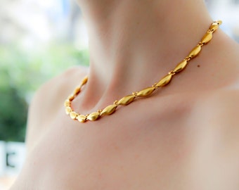 Gold Necklace Chain Women, Gold Link Necklace, Chunky Link Necklace Gold, Statement Gold Choker, Chunky Choker, Gold Statement Necklace