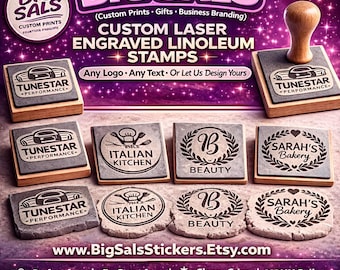 Aangepaste lasergegraveerde linoleumstempel