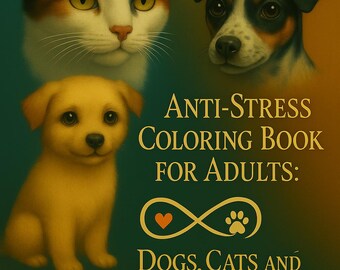 Anti-Stress Coloring Book for Adults – Dogs, Cats & Inspirational Quotes | Printable PDF | Mindful Art