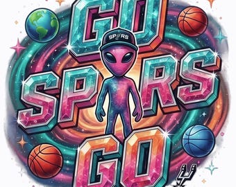 Go Spurs Go Faux PNG, San Antonio Spurs Logo Patch, Fiesta Colors Skyline Sublimation, Game Day Basketball Shirt Design