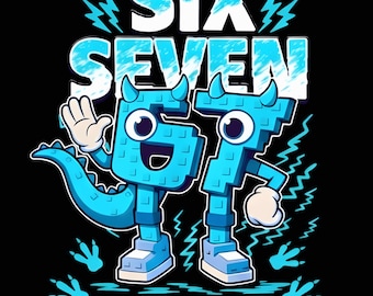 Steal a Brainrot Six Seven Italian Brainrot Kids Gaming Meme PNG, Baseball Number, Six Seven Ice Cream Drip 67 Meme Gen Alpha Slang PNG