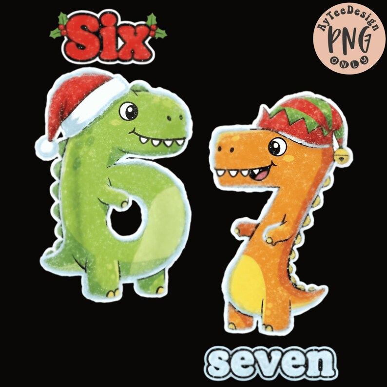 Funny 67 Six Seven Meme T-rex PNG, Funny Dinosaur Clipart, Christmas T ...