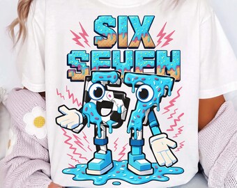 Kids Meme 67 PNG Six Seven 6 7 Italian Brainrot Meme Clipart drôle de meme viral Six Seven Ice Cream Drip 67 Meme Gen Alpha Slang PNG