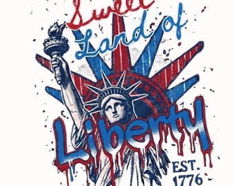 Sweet Land of Liberty PNG, Patriotic Coquette Bow Shirt Design, 4th of July USA Stripes, Est 1776 American Girl Graphic