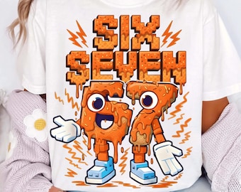 Steal a Brainrot Six Seven Italian Meme PNG, Kids Gaming Brainrot Design, 67 Ice Cream Drip Png, Gen Alpha Slang Baseball Number PNG