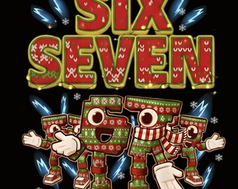 Steal a Brainrot Six Seven Italian Brainrot Kids Gaming Meme Baseball Number Six Seven Ice Cream Drip 67 Meme Gen Alpha Slang Christmas PNG