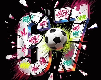67 Soccer Six Seven 6 7 Meme 67 Png, Soccer 67 Six Seven Funny Gen Alpha Meme Drip Png, Soccer 67 Meme Png, Cool Football Meme Png