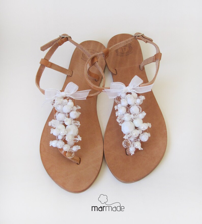 Bridal Leather Sandals by Marmade Handmade Leather Sandals | Etsy