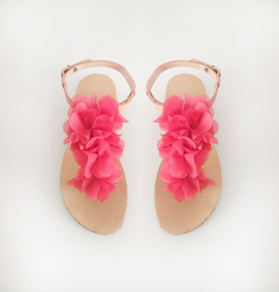 coral sandals for wedding