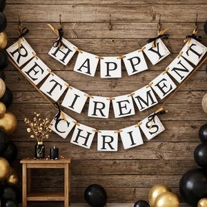 Happy Retirement Banner: Custom Color Retirement Party Sign