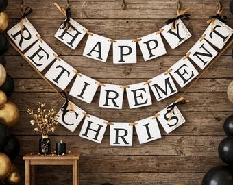 Happy Retirement Banner: Custom Color Retirement Party Sign