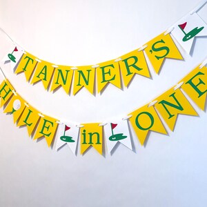 Mastered it 1st birthday - Yellow and Green Hole in One first Birthday Decor - Personalized Golf Themed Birthday -custom 1st Birthday Banner