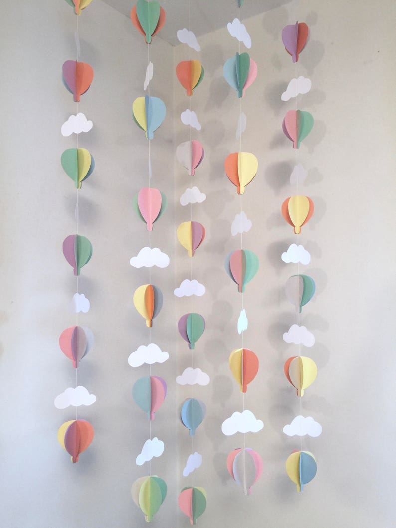 Hot Air Balloon Birthday Decor Air Balloon Baby Shower Decorations Pastel Hot Air Balloon Decorations Hot Air Balloon Birthday decor image 7