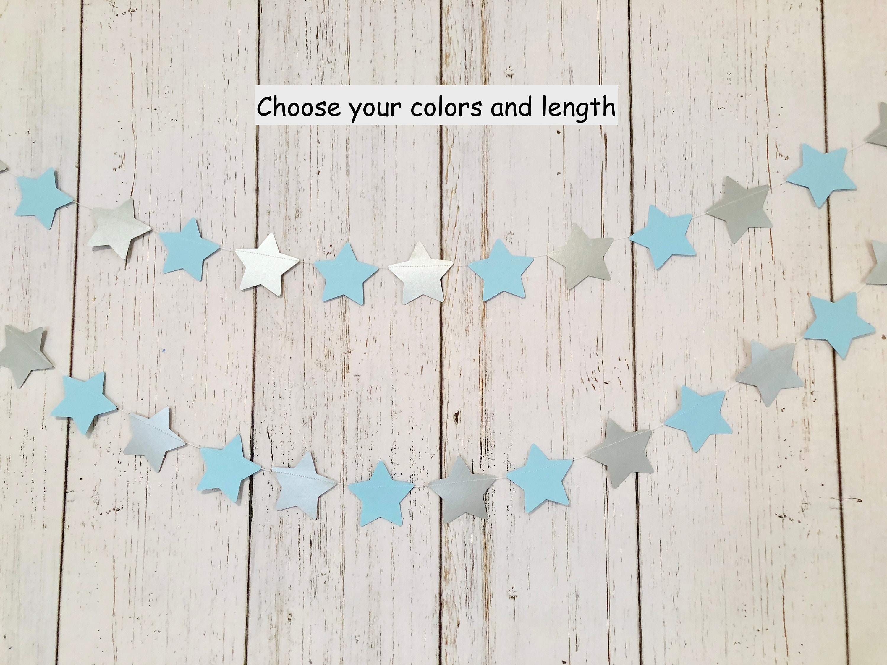 Twinkle Twinkle Little Star Baby Shower Decorations 1st Birthday Decor Blue Baby Boy Banner Star Garland 1st Birthday