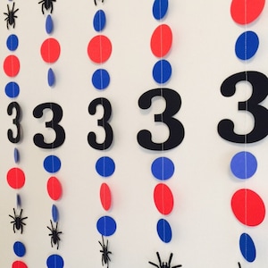 Comic Book Spider 1st Birthday Decoration 2nd 3rd 5th 8th Comic Book birthday Garland Spider Birthday banner Spider Themed Party Decor image 1