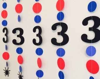 Comic Book Spider 1st Birthday Decoration- 2nd 3rd 5th 8th Comic Book  birthday Garland- Spider Birthday banner- Spider Themed Party  Decor-