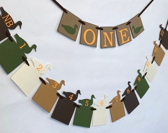 Duck Hunting 1st Birthday Banner: Mallard High Chair Decor