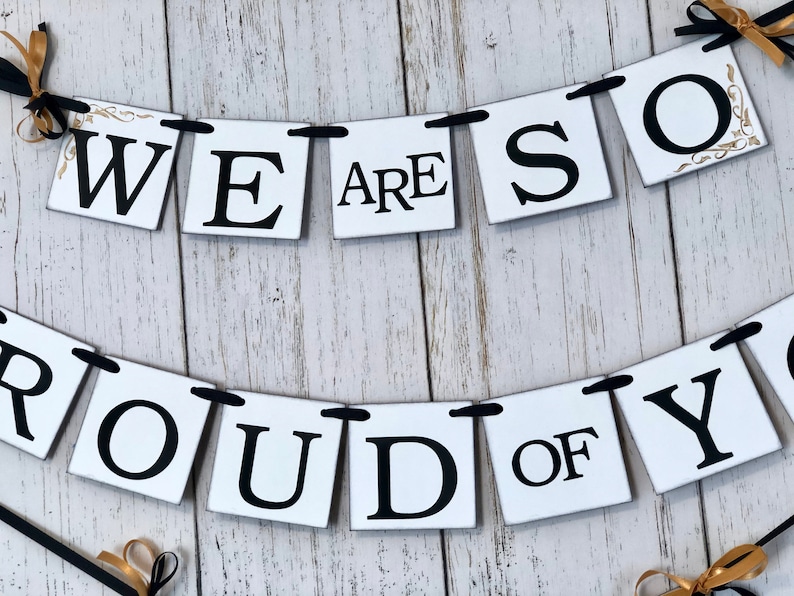 Custom Graduation Party Decorations We Are So Proud Of You Etsy Custom graduation party decorations we are so proud of you etsy