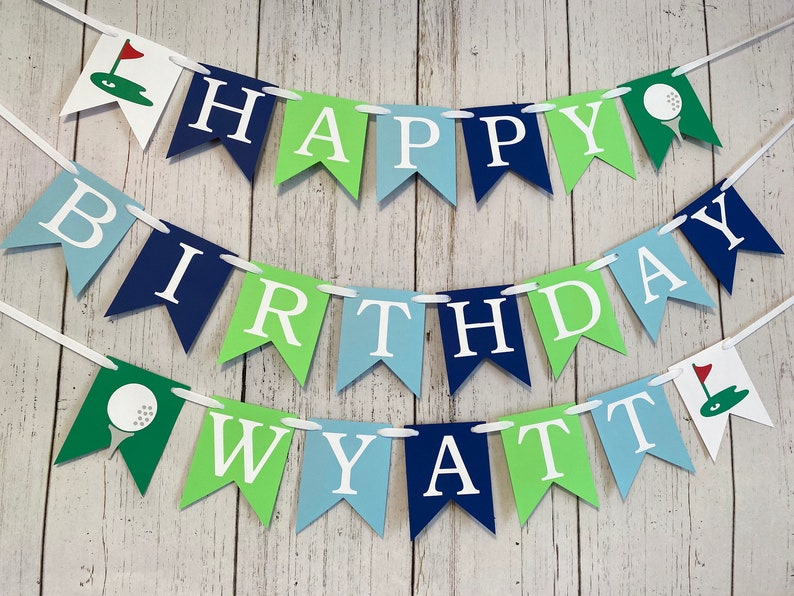 Hole in ONE first Birthday Decorations Golf Themed Birthday Golf 30th Birthday Banner Par-Tee 1st Birthday Banner 1st Birthday image 3