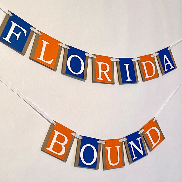 College Bound Banner - Blue and Orange Graduation Decor - Custom University Sign - Grad Party Garland - High School Graduate- Custom Banners