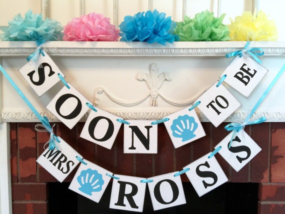 Beach Bridal Shower Decorations Personalized Sea Shell Soon To