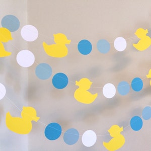 Rubber Duck Baby shower Decorations - Ducky Paper Garland -Duck Banner - Duckling Nursery Decorations - Your color choice