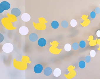 Rubber Duck Baby shower Decorations - Ducky Paper Garland -Duck Banner - Duckling Nursery Decorations - Your color choice