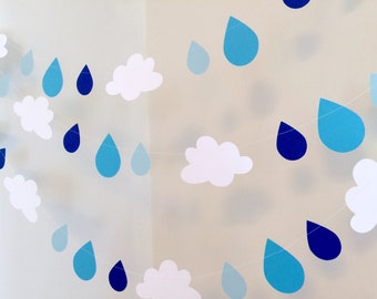 Baby Sprinkle decorations Boy - Raindrop Backdrop Decoration - Blue Raindrop banner - Baby shower Decorations -Your color choice