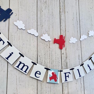 Time Flies First Birthday Decoration - Boys birthday- Airplane 1st birthday decor - Baby Shower Decor - Birthday Decor - Two Fly Birthday