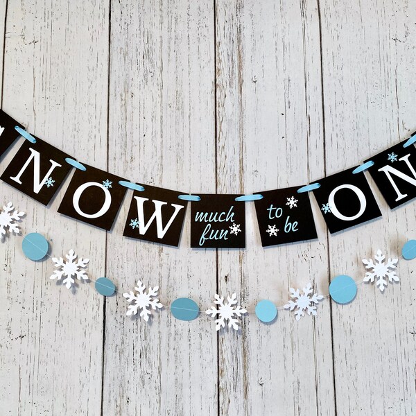 Snow Much fun to be One Decorations - Winter First Birthday Boy, Snowflake 1st birthday Decorations Blue - Winter Onederland Birthday Decor