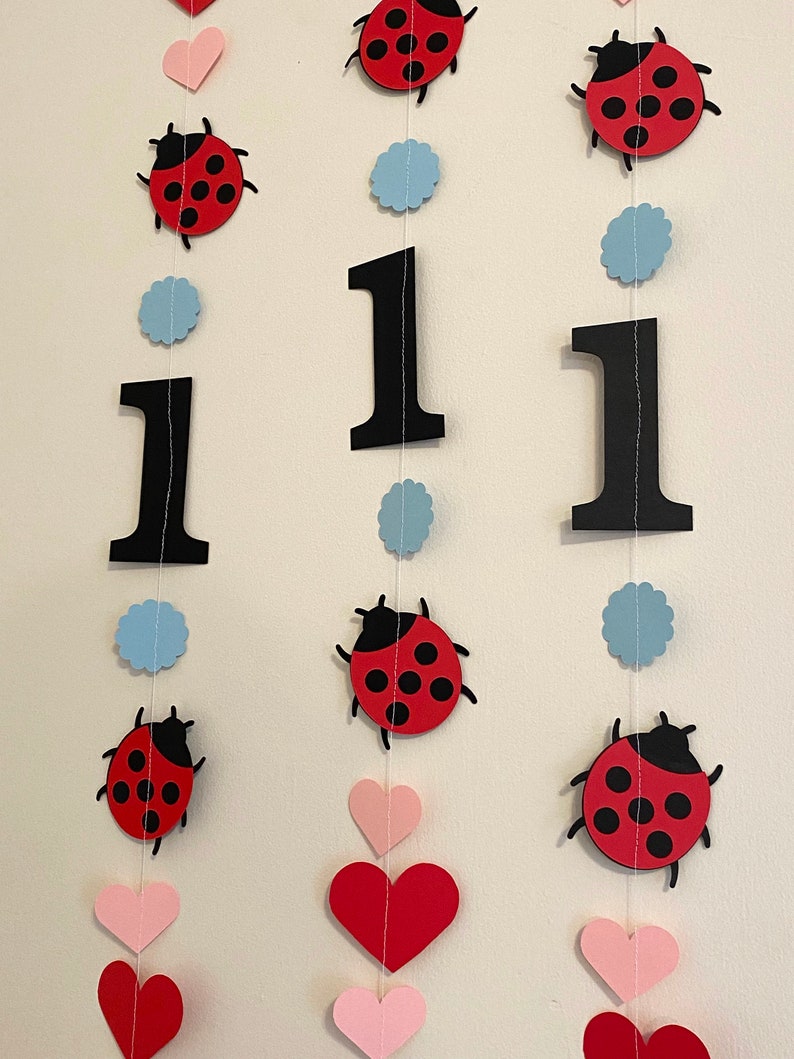 Pink Lady bug 1st Birthday decorations 1st birthday garland Love Bug decor ladybug birthday Backdrop Little Lady 1st 2nd 3rd birthday image 8