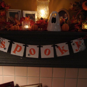 Halloween Decorations SPOOKY Banner Halloween Garland Halloween Banners Spooky Halloween Party Sign /Halloween/Photo Prop afbeelding 3