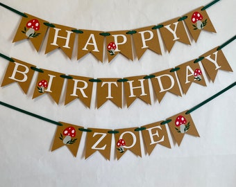 Mushroom First Birthday Decorations - Toadstool 1st Birthday Banner - Woodland Themed Fairy Forest Birthday - One Fungi Themed Party