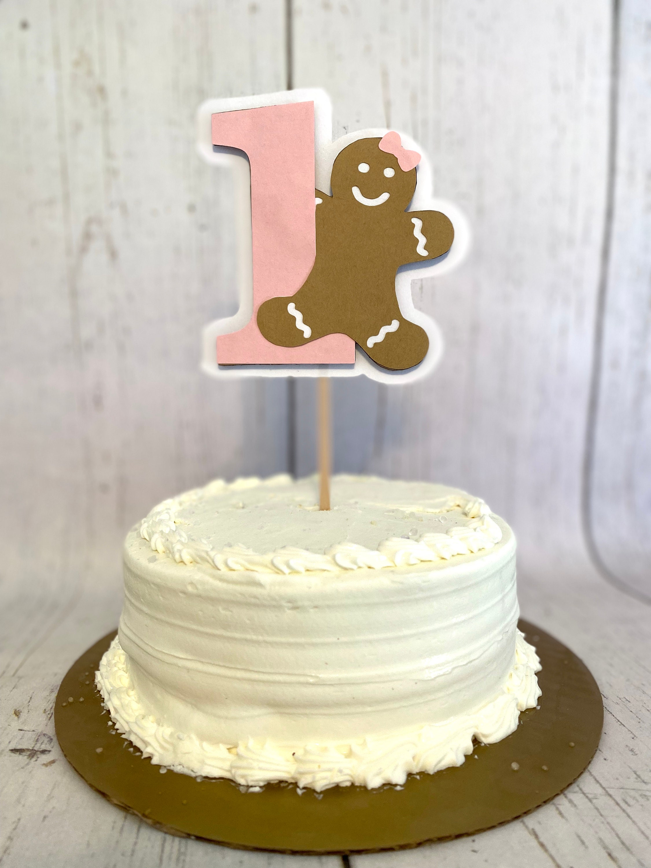 Gingerbread First Birthday Cake Topper Girl Gingerbread Etsy