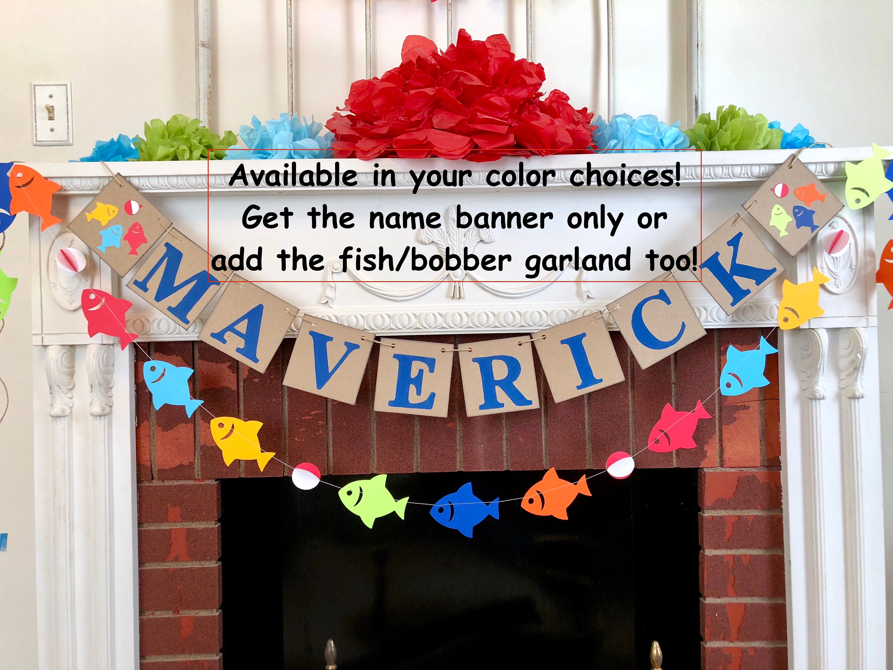 Gone Fishing 1st Birthday Decorations Fish Birthday Banner Fishing Baby  Shower Childrens Name Banner 1st Birthday Your Color Choices -  Canada