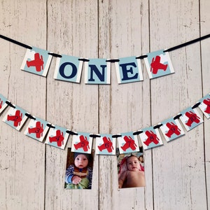 Time Flies Vintage Airplane 1st Birthday , I am 1 ONE High Chair Banner , Airplane 12 Month Photo Banner, Time Flies Decor, 1st Year Photos image 5