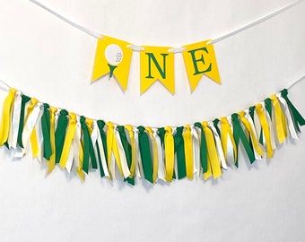 Hole in ONE first Birthday Decor- Golf Themed 1st Birthday - Mastered His 1st Birthday Photo prop- Par-Tee 1st Birthday High Chair Banner sm