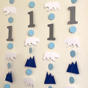 Polar Bear First Birthday Garland: Winter Adventure Party Decor