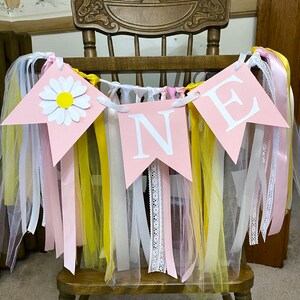 Daisy 1st Birthday Decorations ONE High Chair Banner Retro Daisy First ...